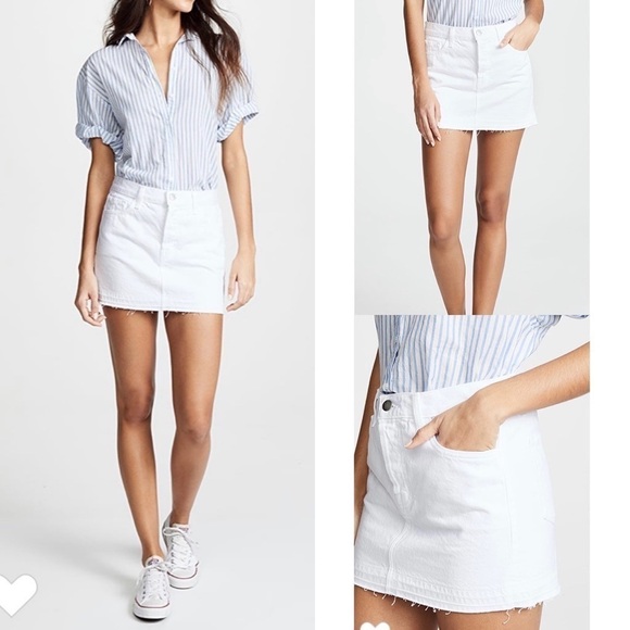 J Brand “Bonny” Embellished Denim White Mini Skirt - Picture 3 of 16